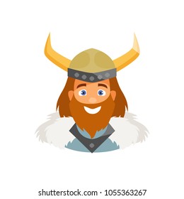 Cartoon Viking character isolated on white background. Vector illustration