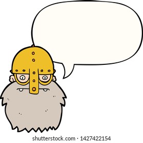 cartoon viking face with speech bubble