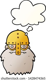 caricatura vistar cara con burbuja de pensamiento en un estilo de gradiente suave