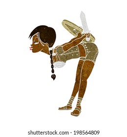 cartoon viking girl bowing