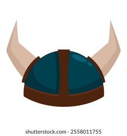 Cartoon viking helmet with two large horns, showing a concept of safety and protection