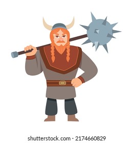 Cartoon Viking Illustration Medieval Soldier People Stock Vector ...