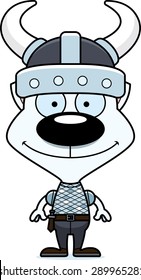 A cartoon Viking kitten smiling.