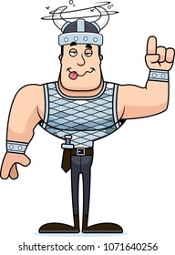A cartoon Viking looking drunk.