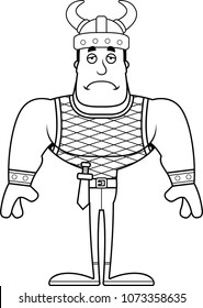 A cartoon Viking looking sad.
