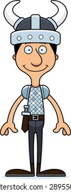 A cartoon Viking man smiling.