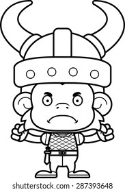 A cartoon Viking monkey looking angry.