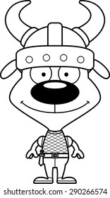 A cartoon Viking puppy smiling.