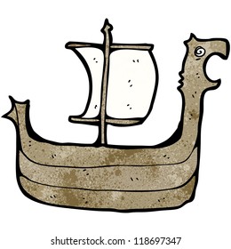 cartoon viking ship