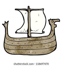 cartoon viking ship