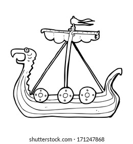 cartoon viking ship