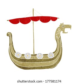 cartoon viking ship