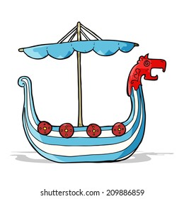 Cartoon-Wikingerschiff