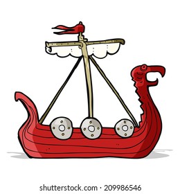 cartoon viking ship