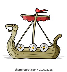 cartoon viking ship