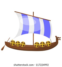 Cartoon Viking ship. eps10