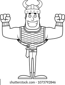 A cartoon Viking smiling.