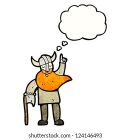cartoon viking with thought bubble