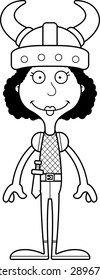 A cartoon Viking woman smiling.