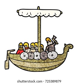 cartoon vikings sailing