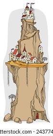 Cartoon village, fairy tale, vector