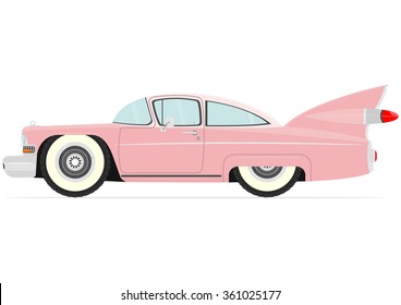 Cartoon vintage car on a white background. Vector