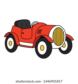 Cartoon Vintage Car Vector Illustration