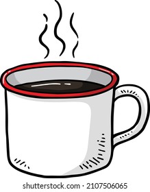 Cartoon Vintage Enamel Coffee Mug