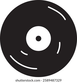 Cartoon vinyl or lp icon symbol. dj symbol. retro vinyl record album.