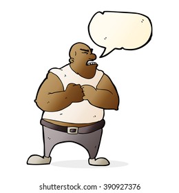 cartoon violent man with speech bubble