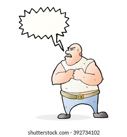 Cartoon-gewalttätiger Mann mit Redeblase
