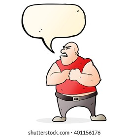 Cartoon-gewalttätiger Mann mit Redeblase