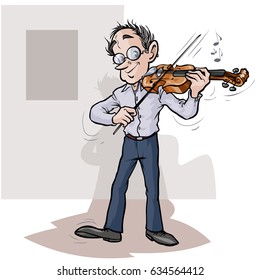 Cartoon violinist.