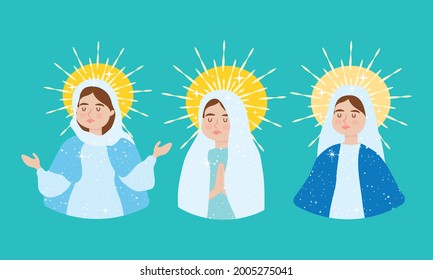 Cartoon Virgin Mary set design