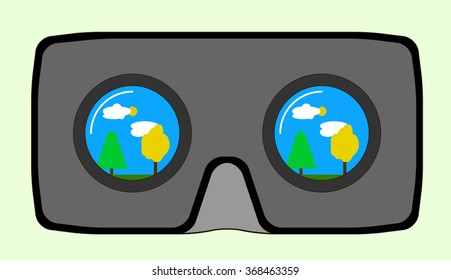 Cartoon Virtual reality glasses. Vector image