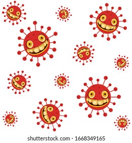 Cartoon-Virus-Hintergrund-Vektorillustration