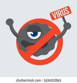 Cartoon Virus Character Vector Illustration
