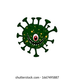 Ilustración vectorial de carácter de caricatura en fondo blanco. linda ilustración vectorial monstruo.