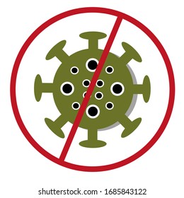 Cartoon virus. Stop. The pandemic that has spread across countries is an epidemic. Viruses affecting the human body, animals, plants. Trend Vector Stock Illustration