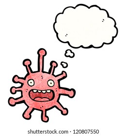 cartoon virus with thought bubble