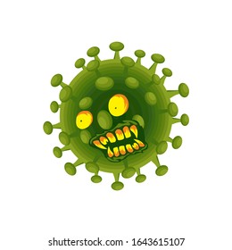 Cartoon viruses characters isolated vector illustration on white background.