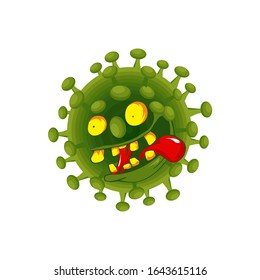 Cartoon viruses characters isolated vector illustration on white background.