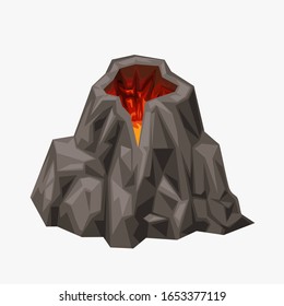 cartoon volcano isolated on white