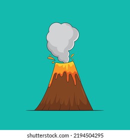 Cartoon Volcano vector stock illustration