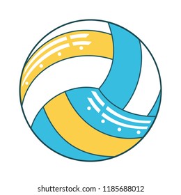Cartoon volleyball on white background, vector illustration