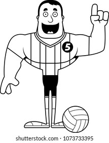 A cartoon volleyball player with an idea.