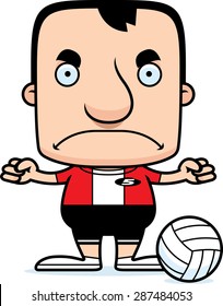 A cartoon volleyball player man looking angry.