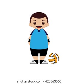 Cartoon volleyball player vector illustration