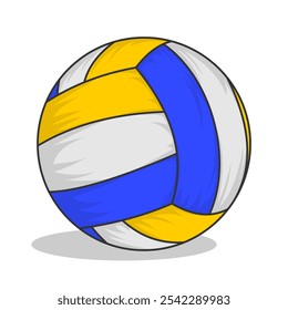 Cartoon Volleyball Vector Illustration – Flat Style Design, Simple and Minimalist, Isolated on White Background, Editable and Scalable EPS for Sports Icons and Graphic Projects