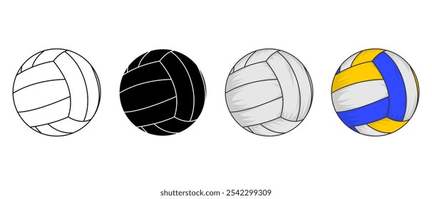 Cartoon Volleyball Vector Illustration  Flat Style Design, Simple and Minimalist, Isolated on White Background, Editable and Scalable EPS for Sports Icons and Graphic Projects